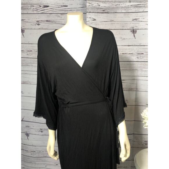 NWT Clair de Lune bathrobe with mesh & Crochet trim size XL - Picture 4 of 12